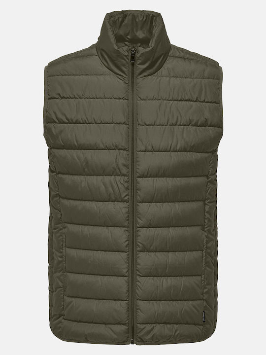 Sleeveless Jacket Puffer Olive Night