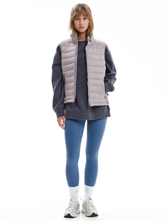 Kurz Damen Ärmellos Puffer Jacke für Winter Lila