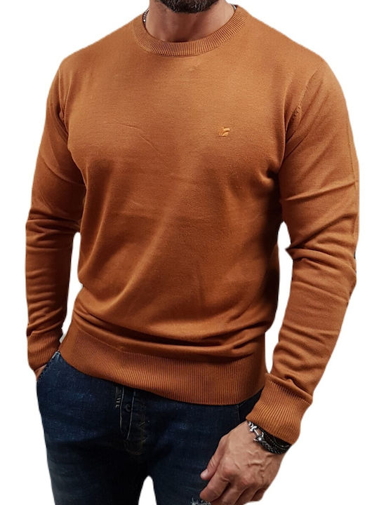 Rebase Men's Long Sleeve Sweater Caramel Melange, Brown