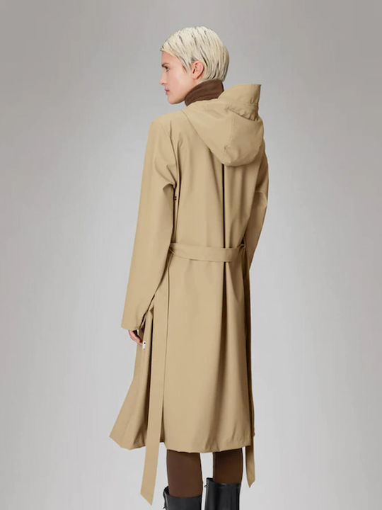 Aline Longer Women's Short Lifestyle Jacket Waterproof for Winter Beige