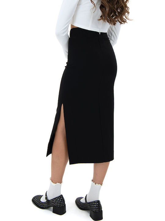High-waisted Midi Skirt Black
