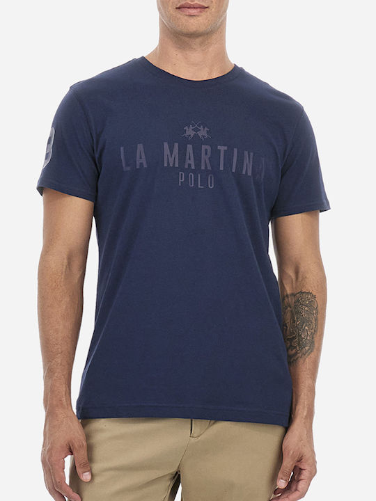 La Martina Men's Short Sleeve T-shirt Navy Blue