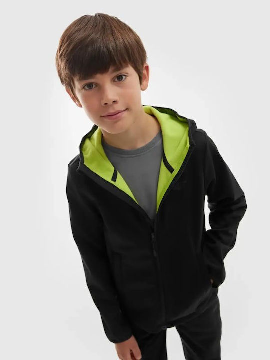 Waterproof Kids' Sports Jacket with Lining & Hood Green
