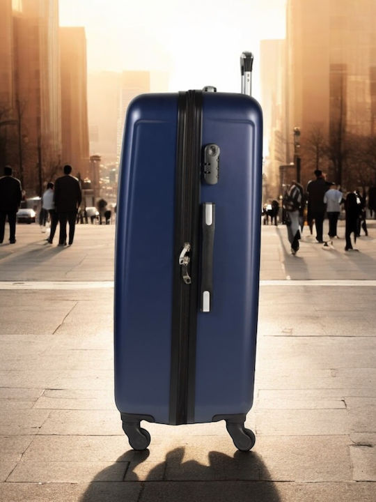 Cardinal Large Hard Dark Blue Travel Suitcase With 4 Wheels Height 70cm