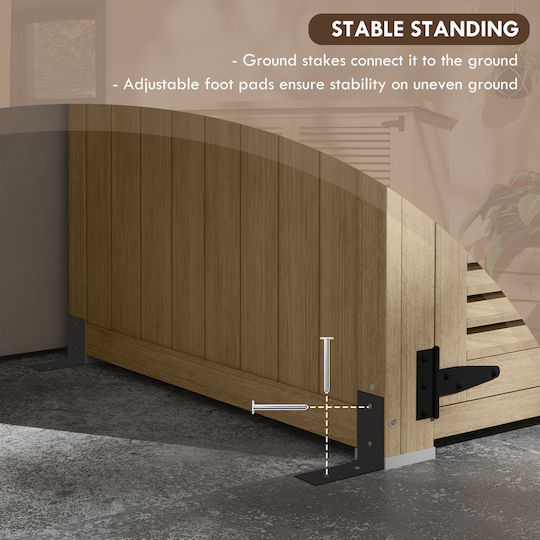 Double Door Wardrobe Wooden with 2 Shelves 127x65x159.5cm