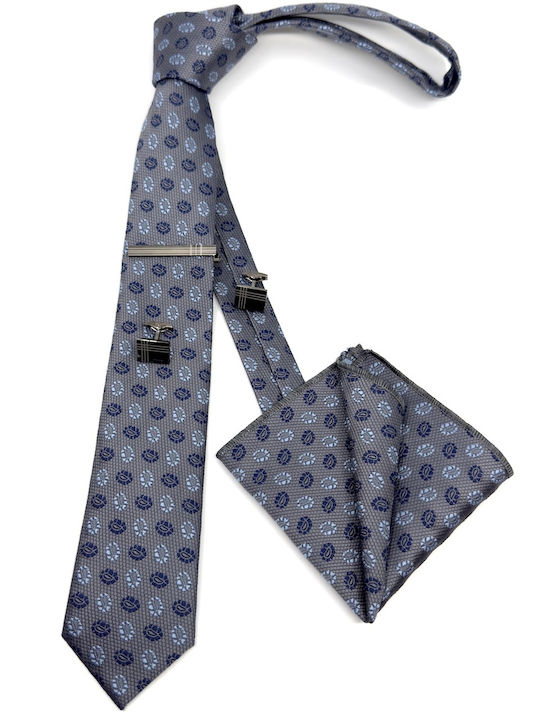 Legend Accessories Herren Krawatten Set Gedruckt in Gray Farbe