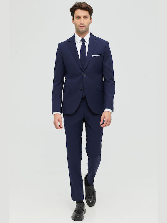 Aristoteli Bitsiani Men's Winter Suit Slim Fit BLUE