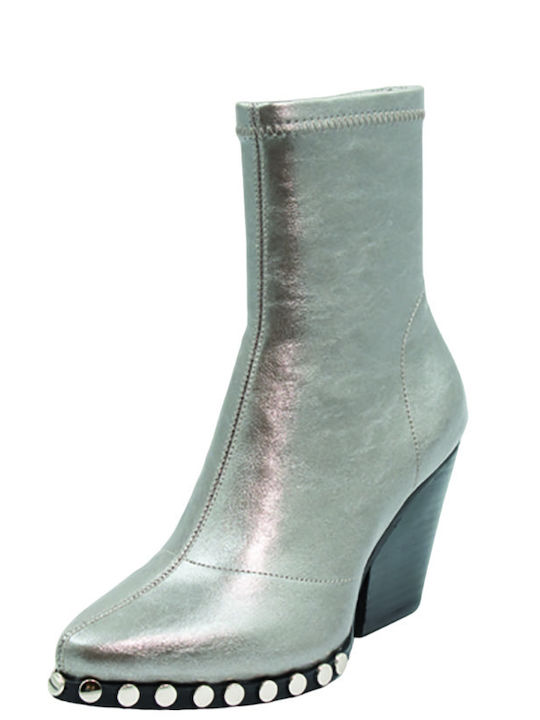 Noa Harmon Leather Women's Ankle Boots Silver