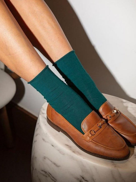 Δερμάτινα Γυναικεία Loafers σε Ταμπά Χρώμα