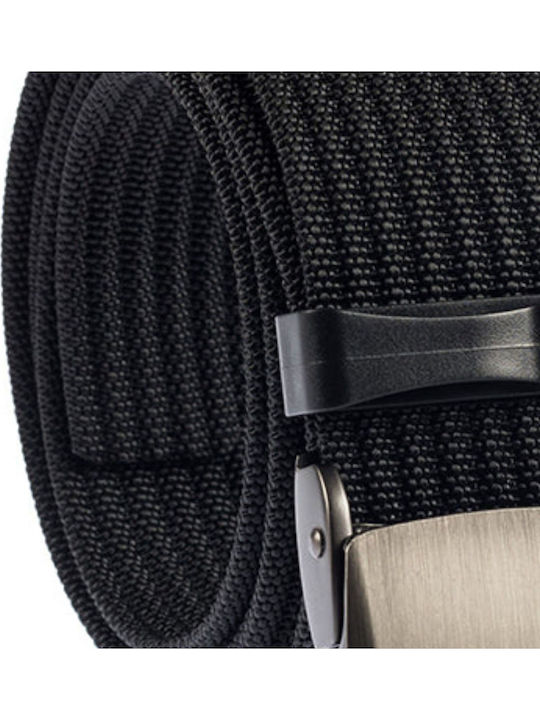 Breit Herren Gürtel Gürtel aus Gewebe Schwarz