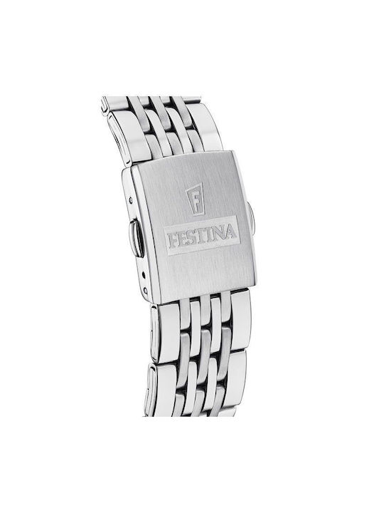 Festina Watch Chronograph Battery with Black Metal Bracelet