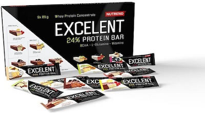 Nutrend Excelent Bars with 24% Protein & Flavor Strawberry Cake 18x85gr