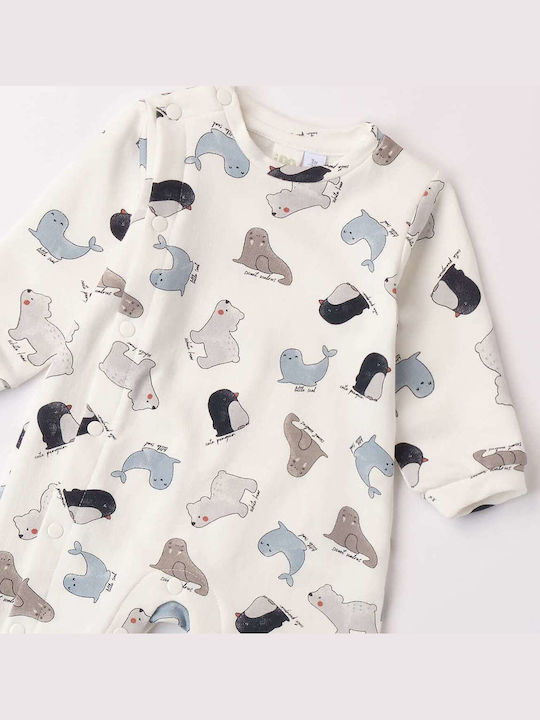iDO Baby Bodysuit Long-Sleeved Animal Print Ecru