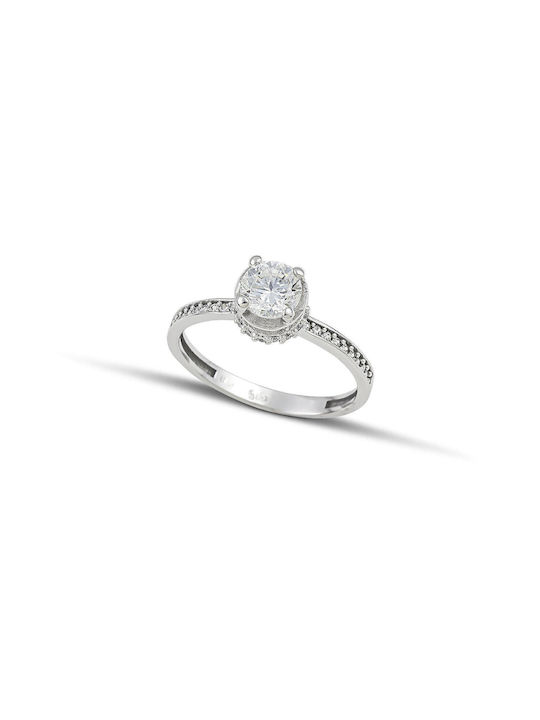 Themelidis Jewels Μονόπετρο από Λευκόχρυσο 18Κ με Διαμάντι