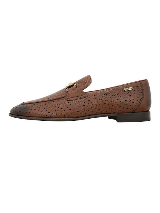 Gianna Kazakou Men's Leather Loafers Tabac Brown