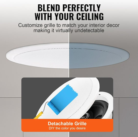 Vevor Ηχείο Οροφής 150W με Bluetooth (Τεμάχιο) Λευκό