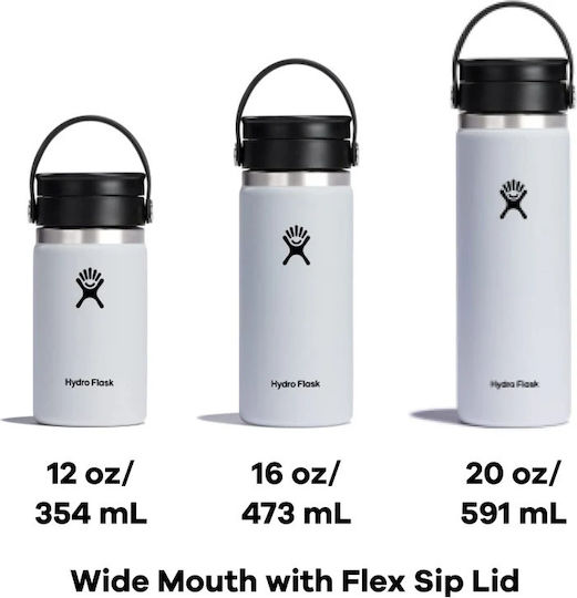 Hydro Flask Wide Mouth Ποτήρι Θερμός Ανοξείδωτο BPA Free 470ml Cascade