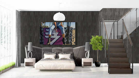 Graffiti Denim Painting 120x80