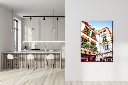 Painting Colorful Building Facades Iron Balconies 70x100