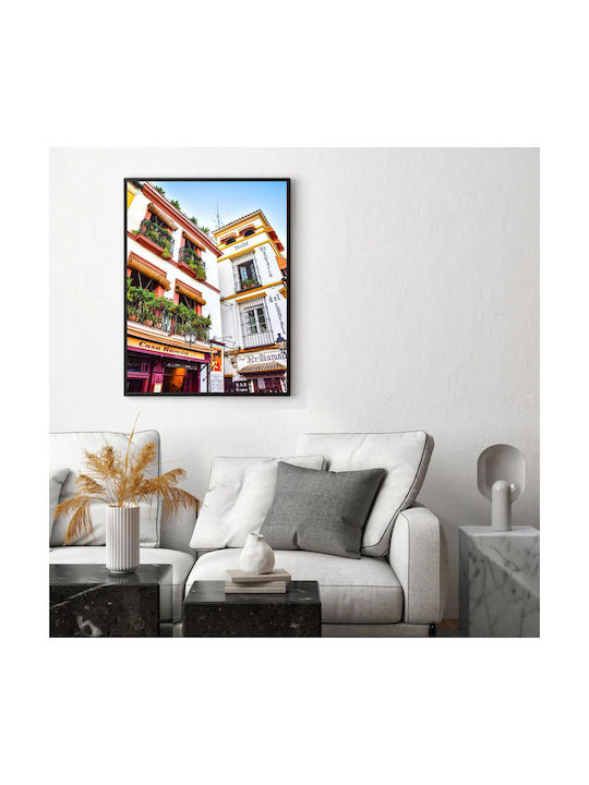 Painting Colorful Building Facades Iron Balconies 80x120