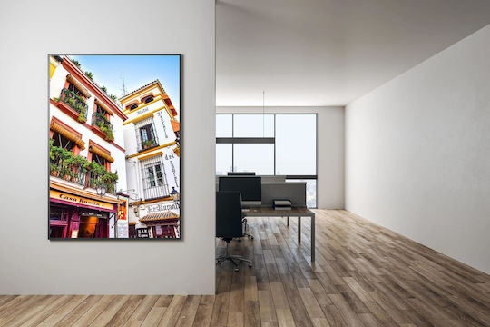 Πίνακας Colorful Building Facades Iron Balconies Πολύχρωμες Προσόψεις Κτιρίων Σιδερένια Μπαλκόνια 100x150