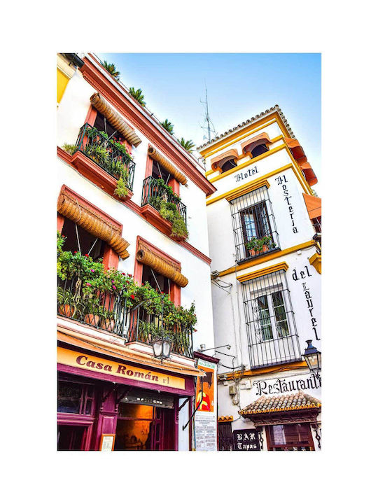 Πίνακας Colorful Building Facades Iron Balconies Πολύχρωμες Προσόψεις Κτιρίων Σιδερένια Μπαλκόνια 100x150