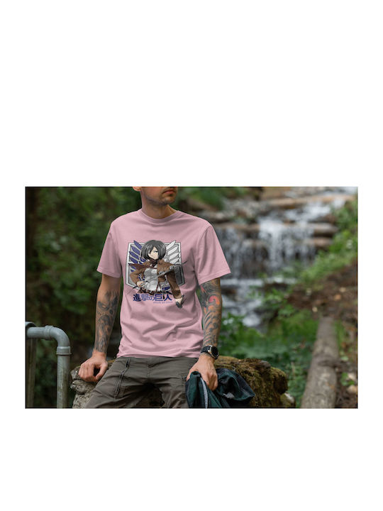 Small T-shirt Attack on Titan Pink Cotton