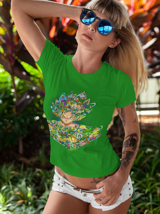 Collage T-shirt Dragon Ball Green Cotton