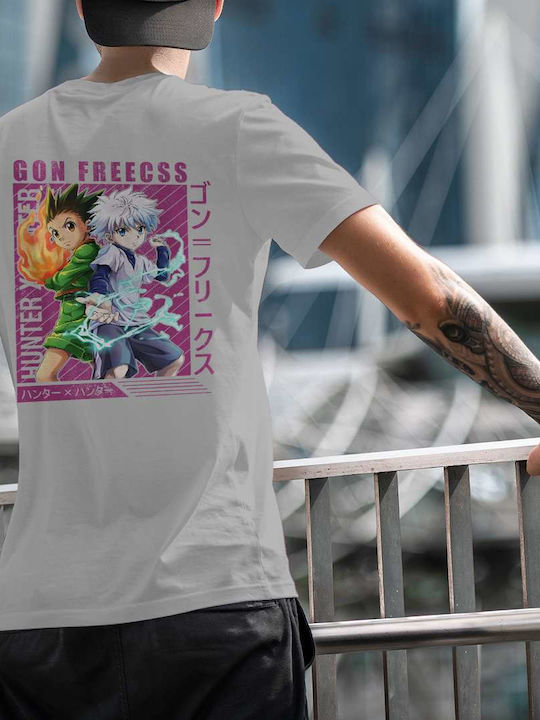 Hunter X Hunter Poster T-shirt Gray Cotton