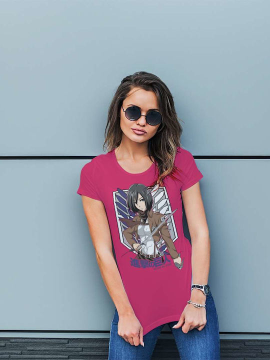 Tricou Atac pe Titan Fuchsia Bumbac