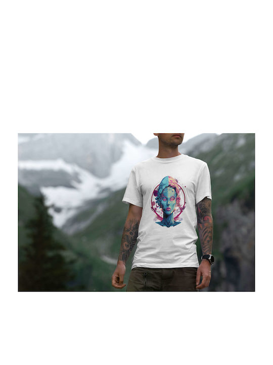 Futuristic Female Avatar T-shirt White Cotton