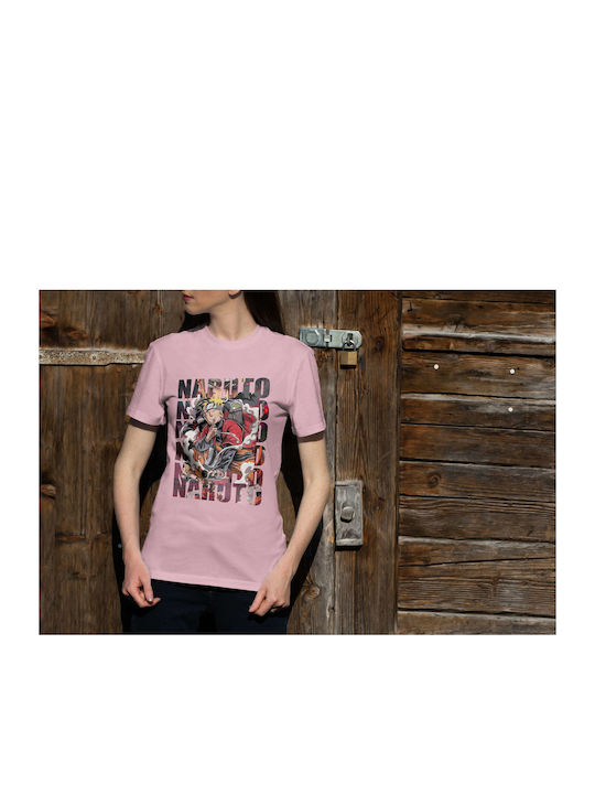 Poster T-shirt Naruto Pink Cotton