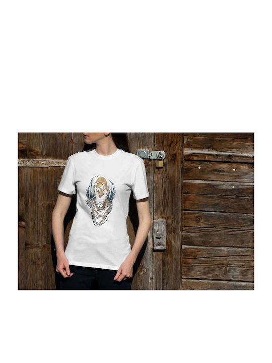 Grim Reaper Illustration T-shirt White Cotton