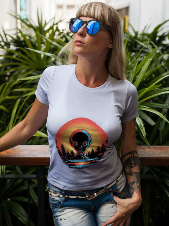 Alien Encounter At Sunset T-shirt White Cotton