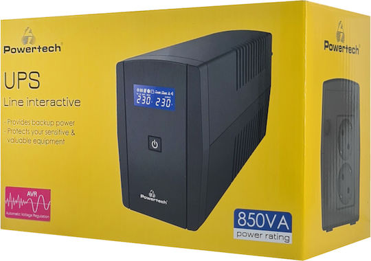 Powertech PT-1295 UPS Line-Interactive 850VA 510W cu 2 Schuko Prize