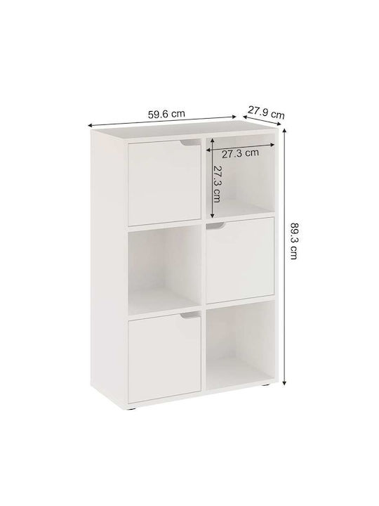 Βιβλιοθήκη Bookel Λευκή Απόχρωση 59.5x27.5x89εκ.