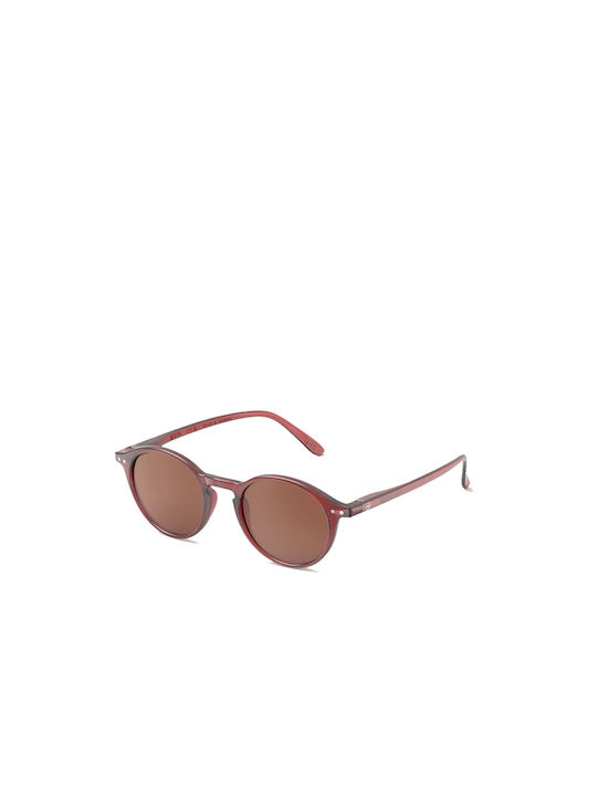 Izipizi #d Sunglasses with Red Tape Plastic Frame and Brown Lens