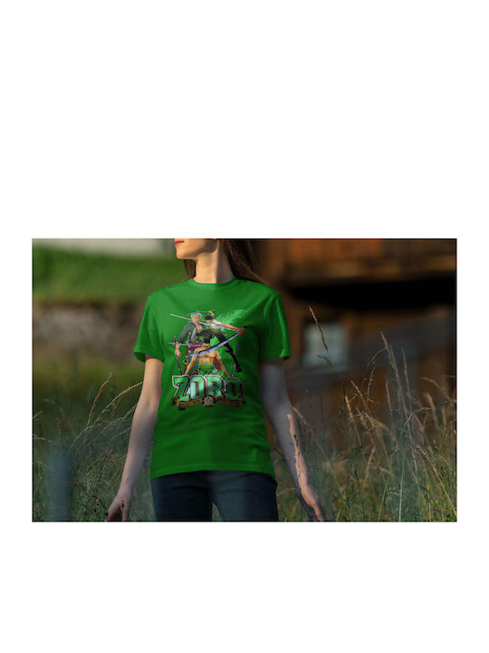 Zoro From T-shirt One Piece Πράσινο Βαμβακερό