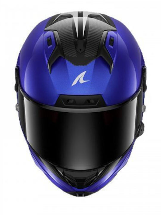 Shark Aeron GP Blank SP Carbon/Albastru Casca Moto Față Întreagă ECE 22.06 / FIM 1410gr cu Pinlock