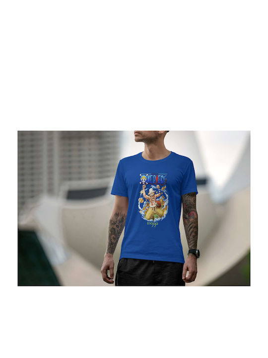 Usopp Illustration T-shirt One Piece Μπλε Βαμβακερό