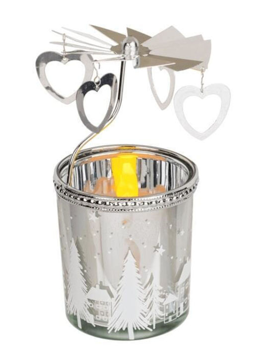 Christmas Carousel Heart Candlestick