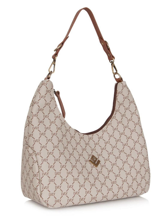 Lovely Handmade Mosaic Women's Bag Shoulder Beige