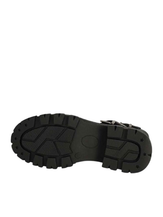 Leder Stiefeletten Damen Schwarz