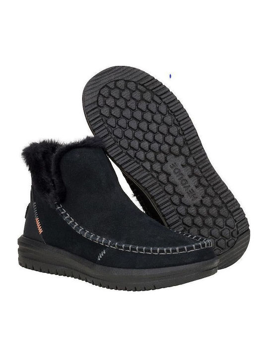 Wildleder Damen Chelsea Stiefeletten Schwarz