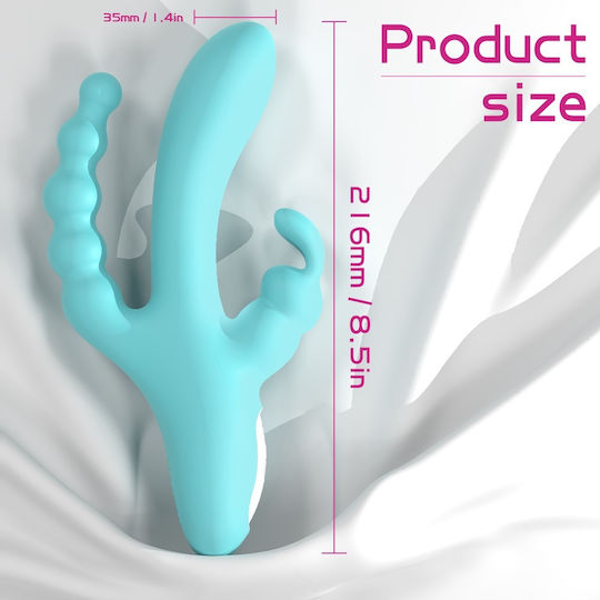 Kinksters Δονητής Rabbit 21.6cm Πράσινος