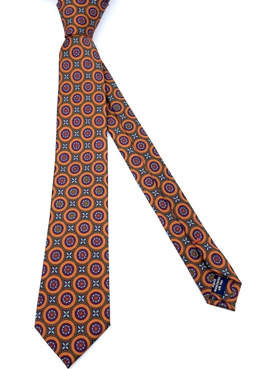 Legend Accessories Men's Tie Silk Printed in Orange Color