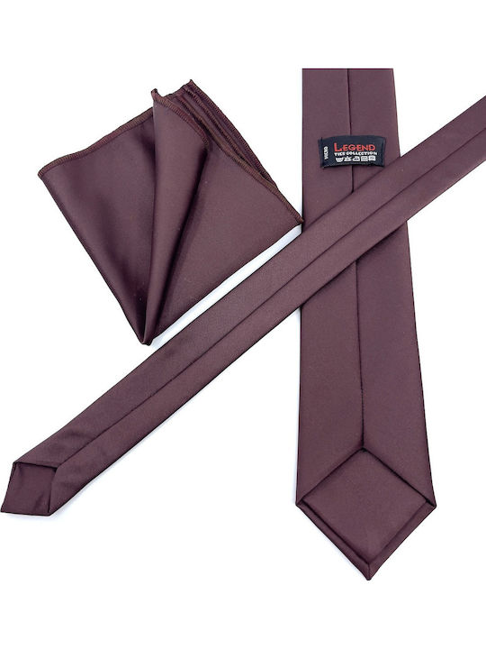 Legend Accessories Σετ Ανδρικής Γραβάτας Μονόχρωμη σε Κόκκινο Χρώμα