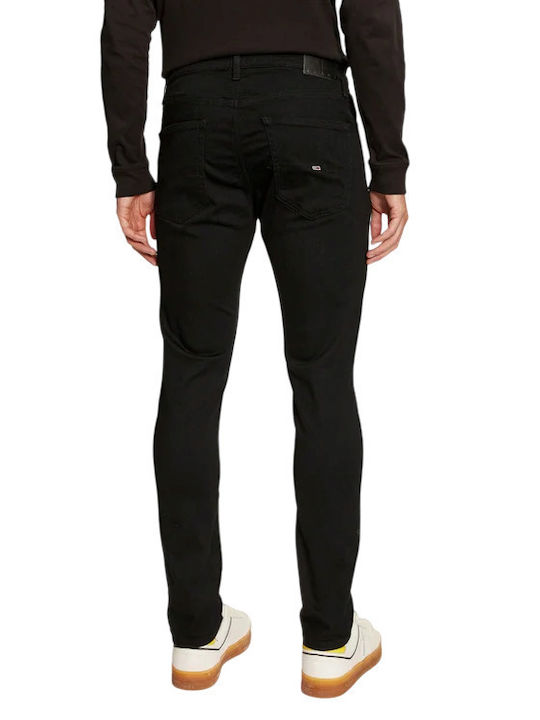 Austin Men's Elastic Jeans Pants with Slim Tapered Fit Black