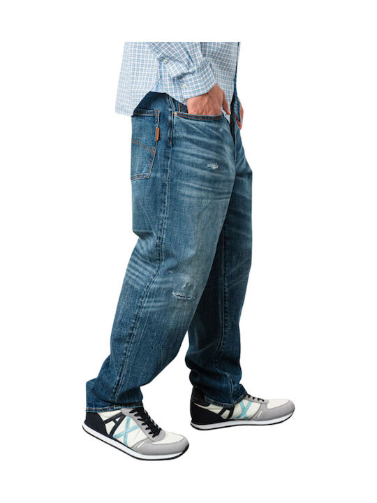 Armani Exchange Herren Jeanshosen Loose Fit Verjüngt Blau