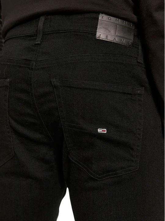 Austin Men's Elastic Jeans Pants with Slim Tapered Fit Black